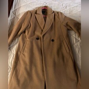Lane Bryant camel color mid length wool blend coat